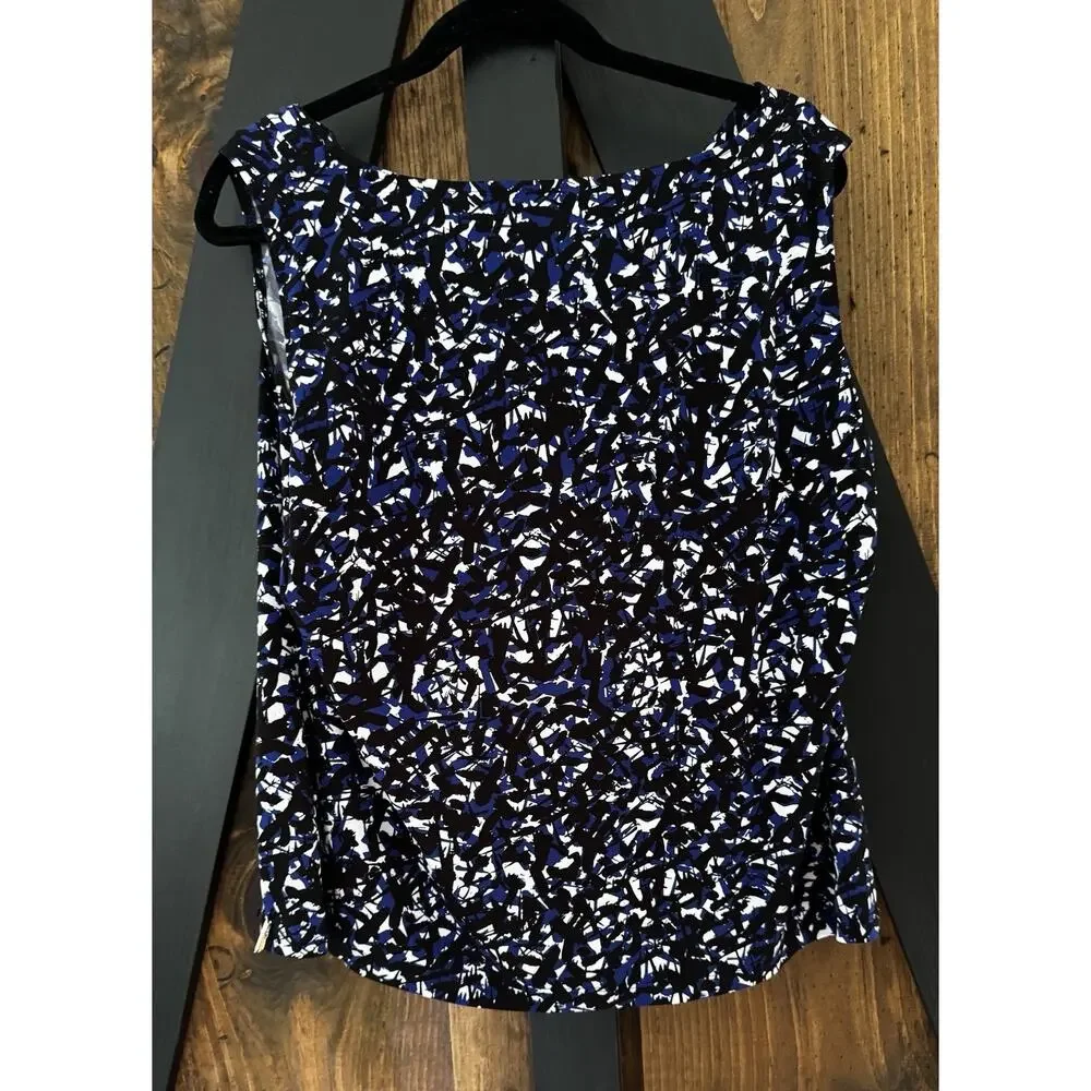Calvin Klein Women's Sleeveless Print Drape Front Top Size 1X EUC